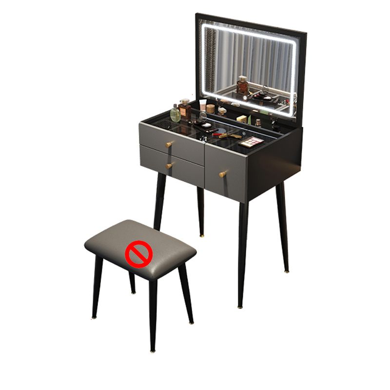 Glam Mirrored Glass Vanity Desk 3 Drawer Vanity Dressing Table