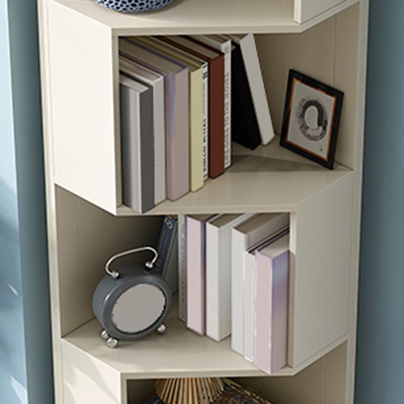 Brown / White Wooden Corner Chest, 15.75" Wide Accent Chest with Shelves
