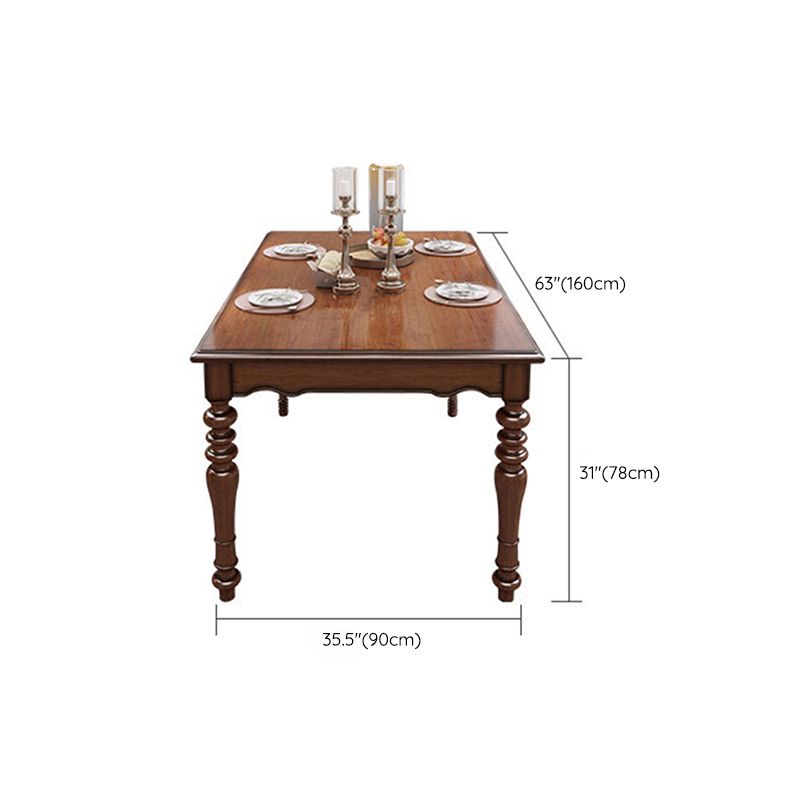 5/7 Pieces Rustic Style Solid Wood 4 Legs Dining Set for Home