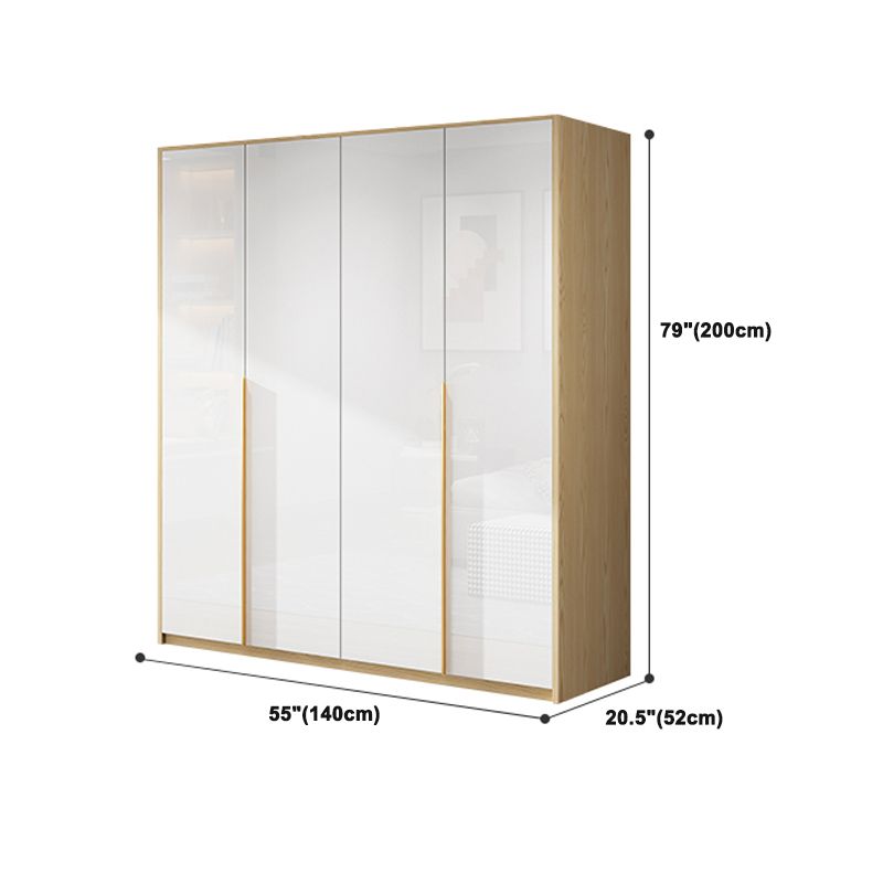 Hinged Storage Cabinet Engineered Wood Wardrobe Cabinet for Home