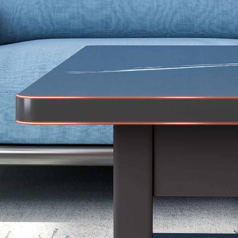 Wood Modern Double Pedestal Coffee Table Rectangle Table, 39.4"/47.2"