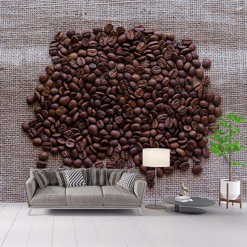 Roasted Coffee Beans Mural for Coffee Shop Mildew Resistant Wall Covering