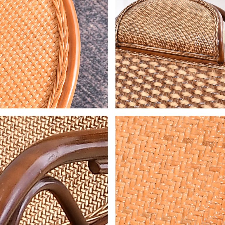 Rattan Rocking Chair Pure Color Traditional Woven Rope Rocking Chair in Living Room