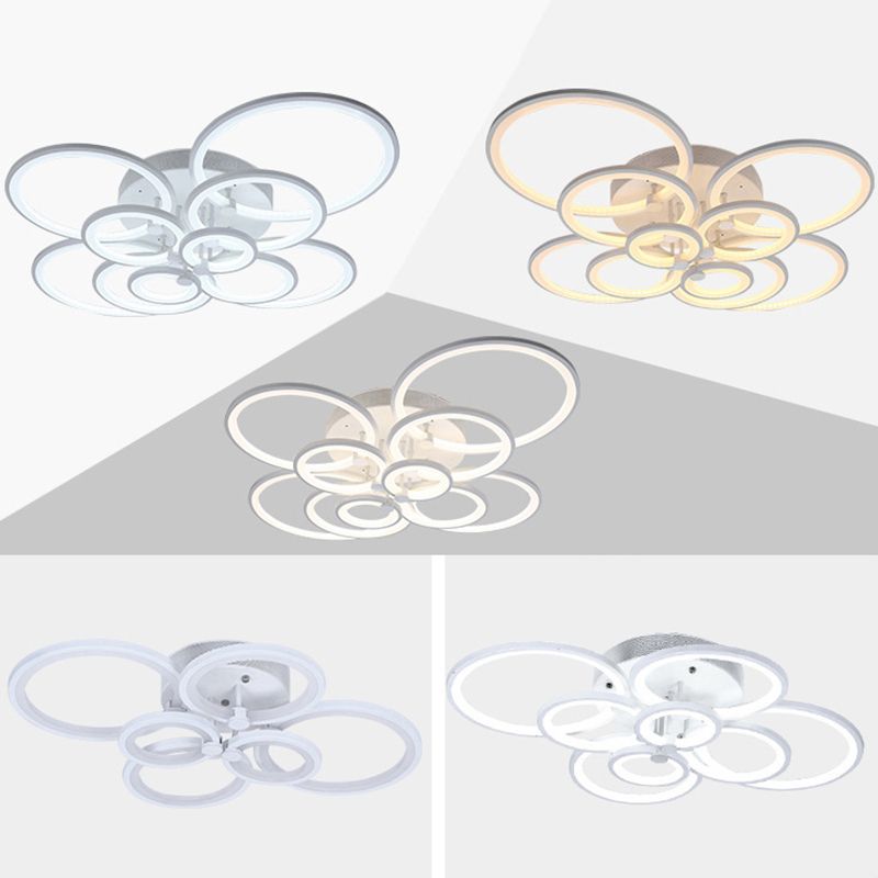Moderne cirkelvormige schaduw binnen LED plafondlicht acryl semi -spoeling mount