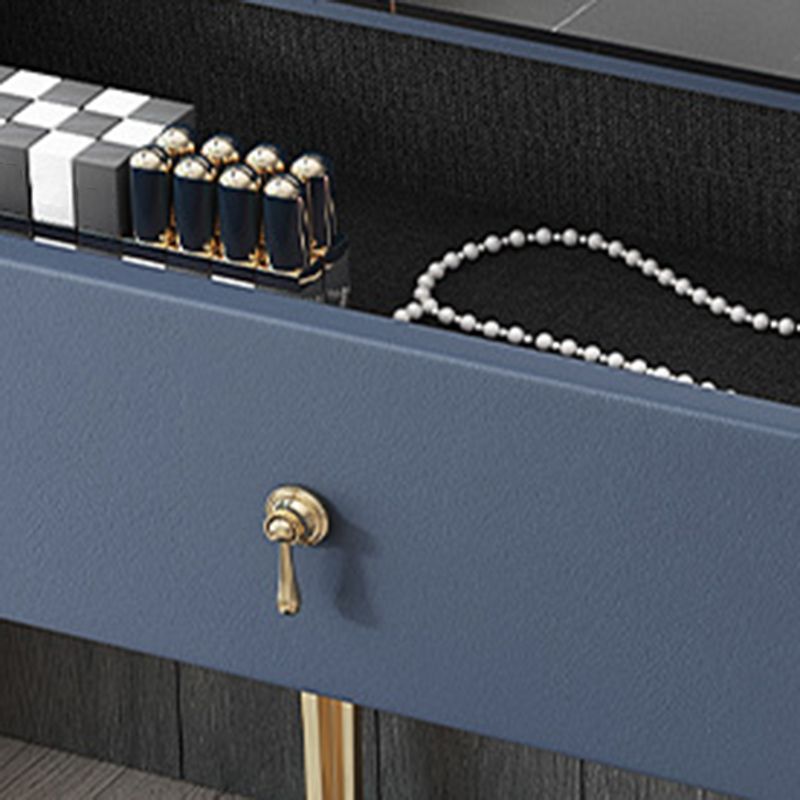 Stone Top Vanity and Stool Dressing Table Faux Leather Make-up Vanity