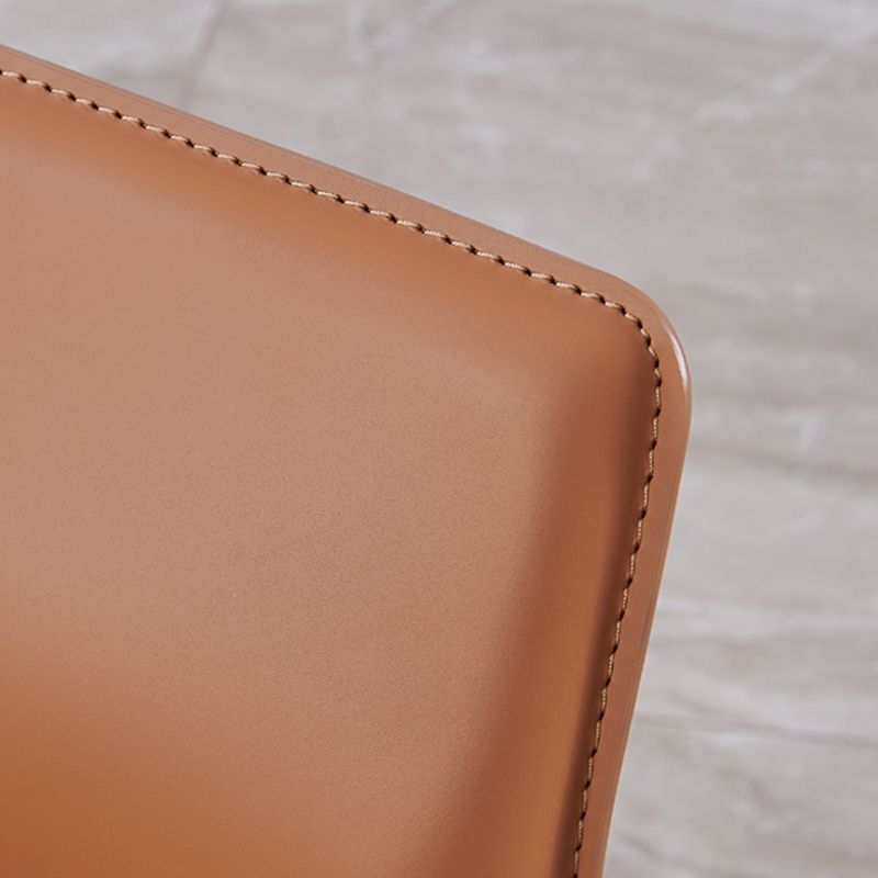 Faux Leather Arm Dining Chairs Orange and Dark grey Side Chair