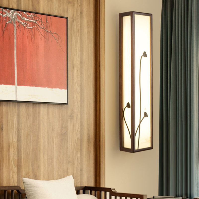 1-licht houten moderne sconce verlichtingsarmaturen kwadraat muurlamp sconce voor woonkamer