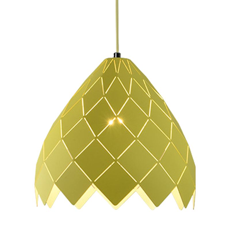 Macaron Pipe Cone Pendant Light 1 Head Metal Hanging Light for Restaurant Kitchen Island