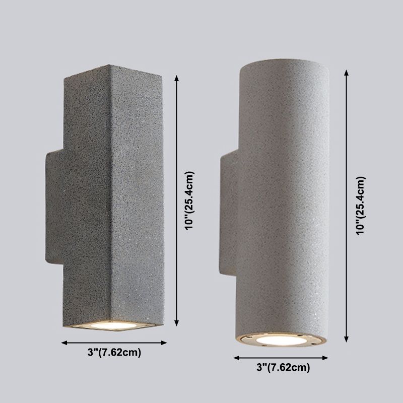 Lampada a parete Moderna lampada a parete grigia a 2 luci con tonalità di cemento