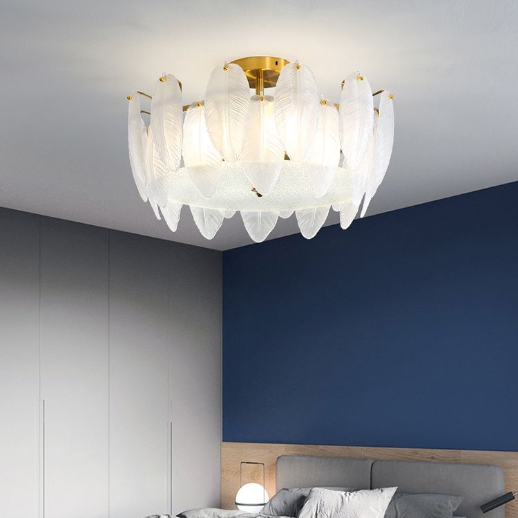 Creative Ceiling Lamp Modern Flush Mount Light Fixture with Glass Shade for Bedroom