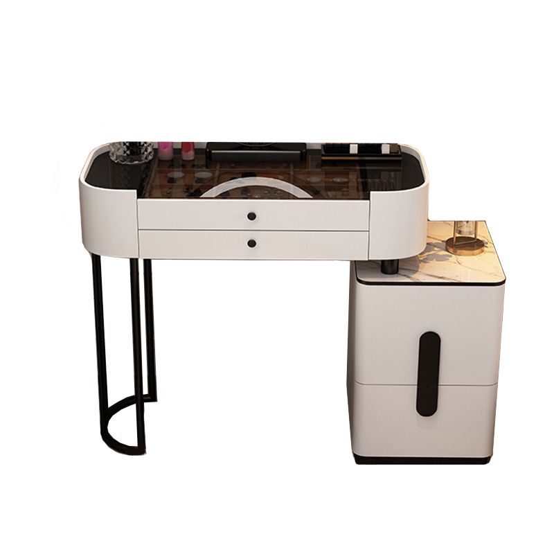 Glass Vanity Dressing Table 15.74" Wide Vanity Tables with 5 Storage Drawers