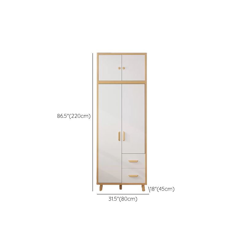 Contemporary Hanging Clothes Rack Solid + Manufactured Wood Kid's Wardrobe