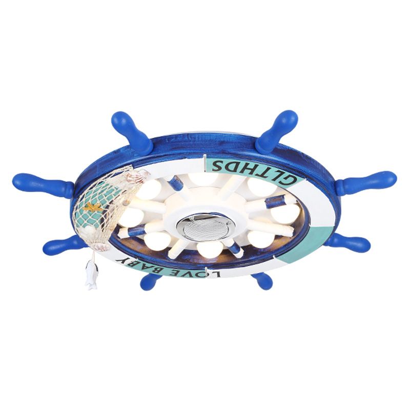 Éclairage encastré à gouvernail en métal, plafonnier LED bleu de Style méditerranéen