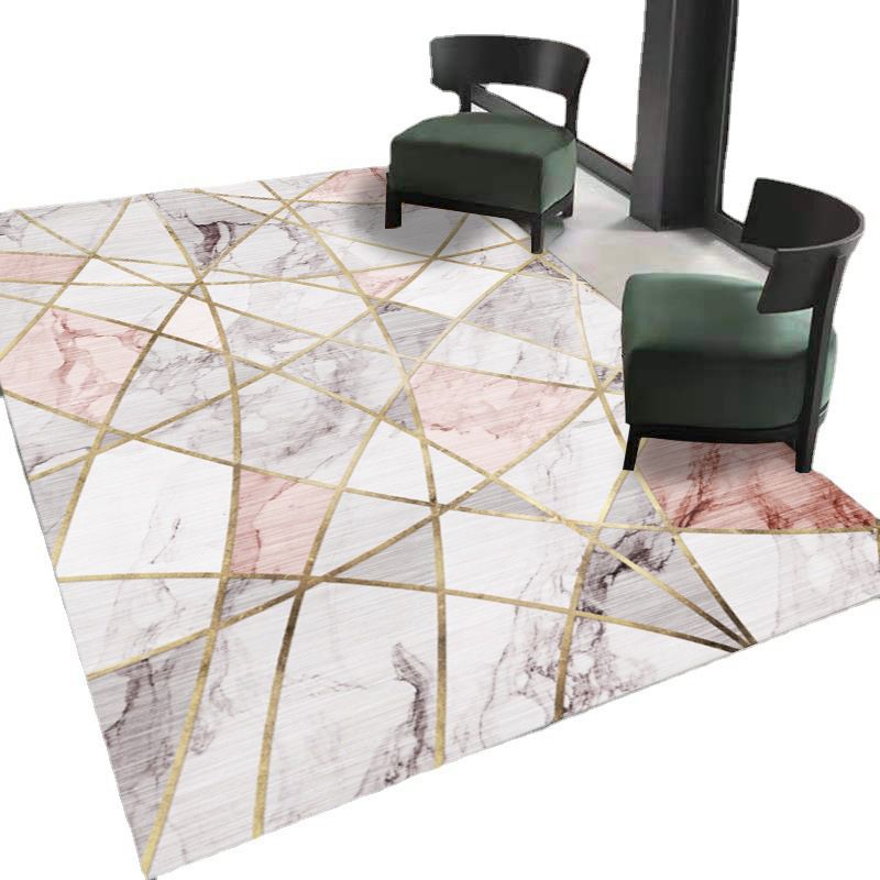 Lichtgele moderne tapijt polyester abstract grafisch tapijtvlekbestendig tapijt voor woningdecoratie