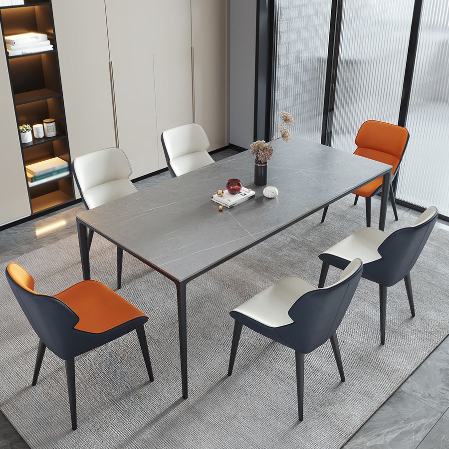 Mesa de comedor de piedra sinterizada Mesa de 4 patas de estilo industrial para comedor