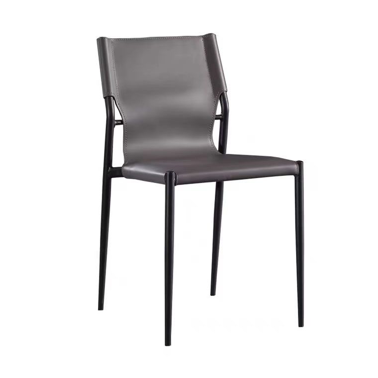 Sillas de comedor estilo moderno Silla auxiliar de cocina sin brazos con patas de metal