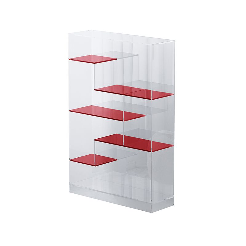 Contemporary Closed Back Bookshelf Standard Acrylic Bookcase with Shelves