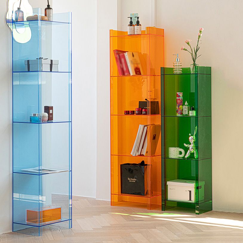 Scandinavian Style Bookshelf 9.84"W Closed Back Bookcase for Home Office Study Room