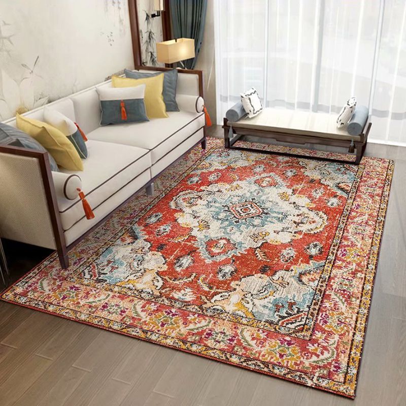 Chique medaillonpatroon Rug Gray Antique Area tapijt Non-slip achtergrondgebied Tapijt voor salon