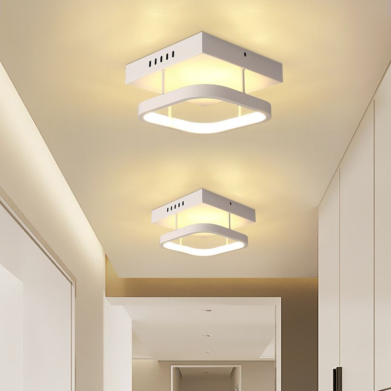 Plafonniers encastrés à deux niveaux, luminaires modernes en aluminium pour allée