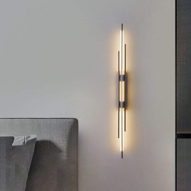 Modern Metal LED Wall Sconce Linear Shape Wall Light with Acrylic Shade for Bedroom