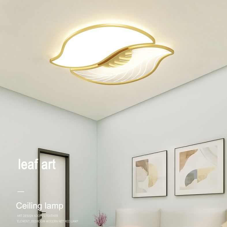 Lámpara empotrada moderna de acrílico con forma de hoja, iluminación empotrada LED para sala de estar