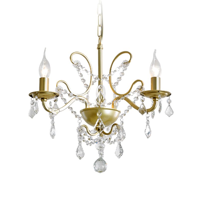 K9 Crystal Drops Candlestick Chandelier Lights Vintage Rustic Style Lighting Pendant for Living Room