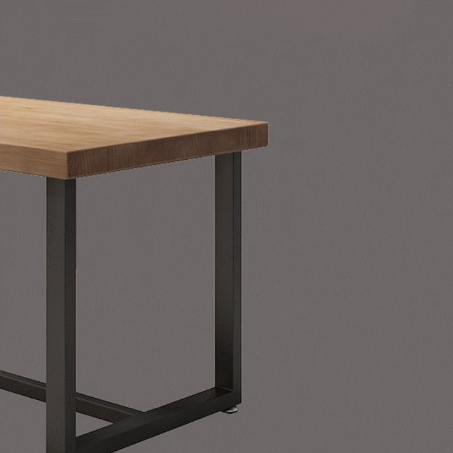 Industrial Style Dining Table Solid Wood Trestle Table for Dining Room