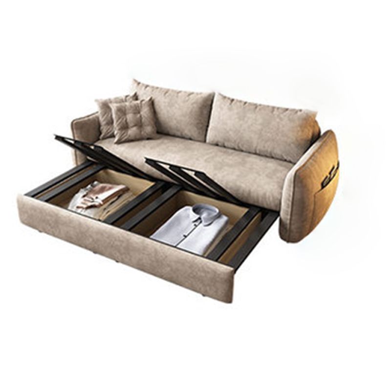 Glam Style Futon Sleeper Sofa Bed Living Room Square Arms Sofa Futon