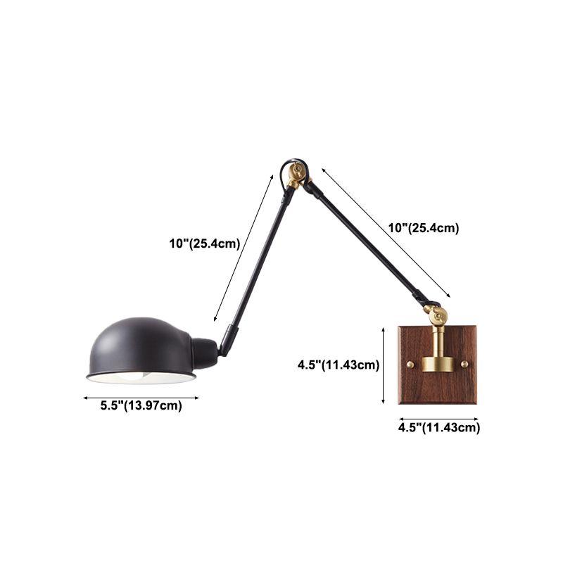 Single Brown Finish Modernism Wall Mounted Sconce Metallic Wall Light