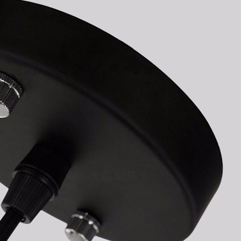 Pendant Lighting Fixture Industrial Style Dinning Room Hanging Ceiling Light with Fish Metal Shade in Black