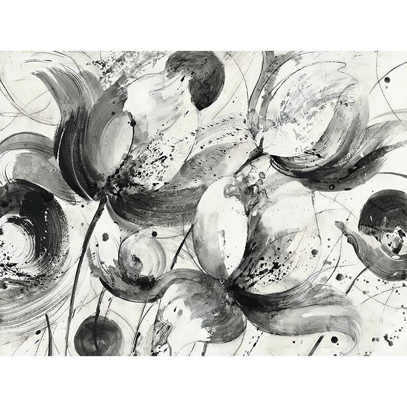 Stain-Resistant Non-Woven Mural Wallpaper Traditional Lotus Wall Art for Living Room