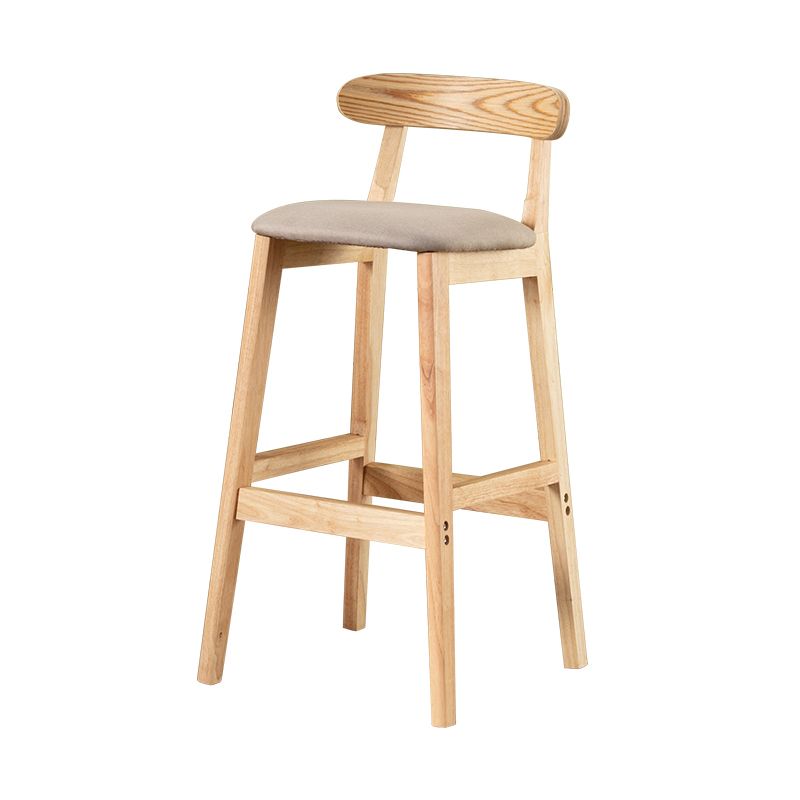 Modern Armless Counter Stool Wood Household Bar Stool with Pedal and Cushion