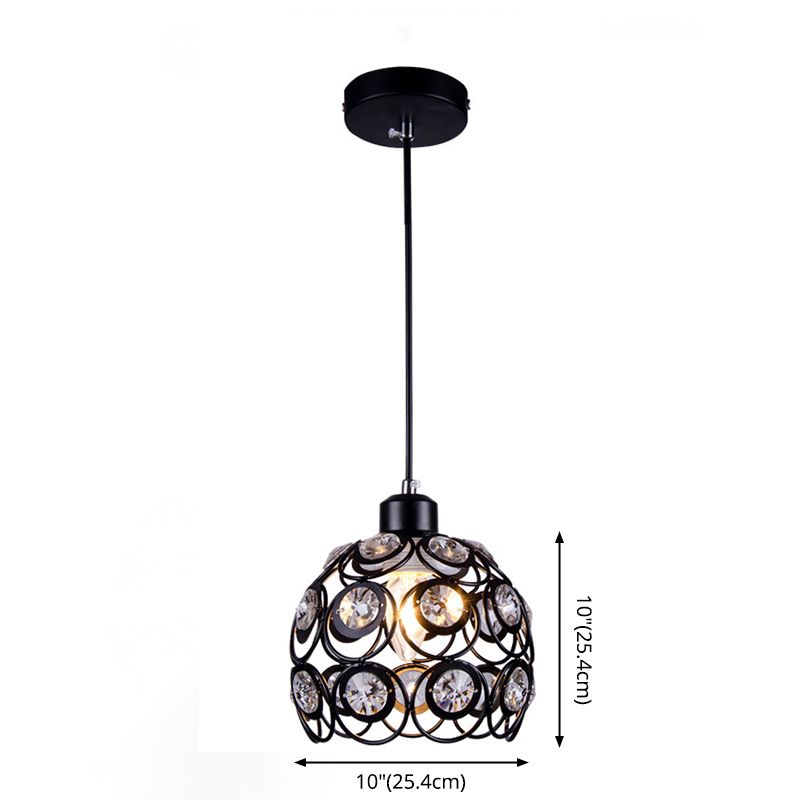 Globe hanger lamp Modern Crystal 1-Light bedhanging van beddenverlamptemature