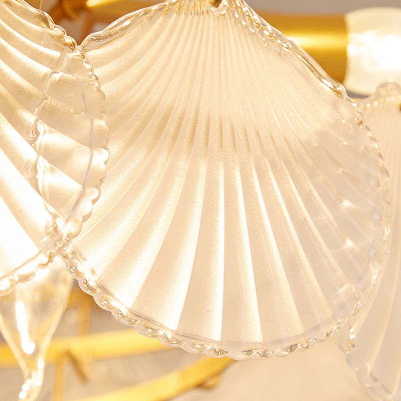 Vidrio 6 luces Modernas luces de la isla Luz de colmillo de oro