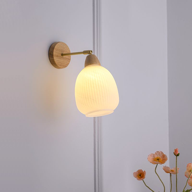 Contemporary Wall Light Fixture Simple Wooden Wall Light Sconce for Bedroom