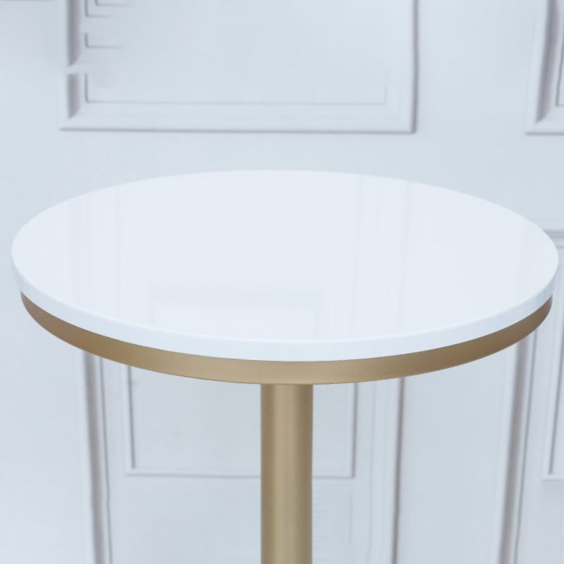 Glam Faux Marble Pub Table Cocktail Bar Table with Metal Pedestal