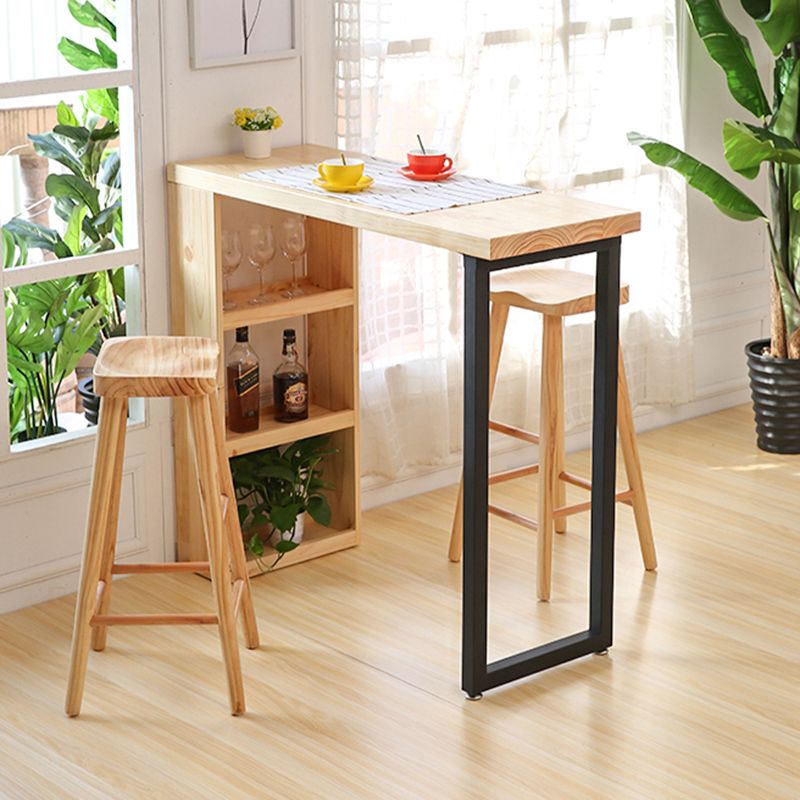 Modern Rectangle Pub Table Set 1/2/3 Pieces Wooden Counter Table with Backless Stools