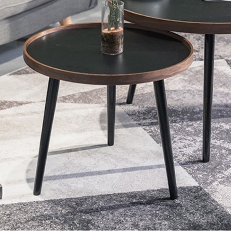 Nordic Round Wood Coffee Table 3 Legs Tray Top Cocktail Table