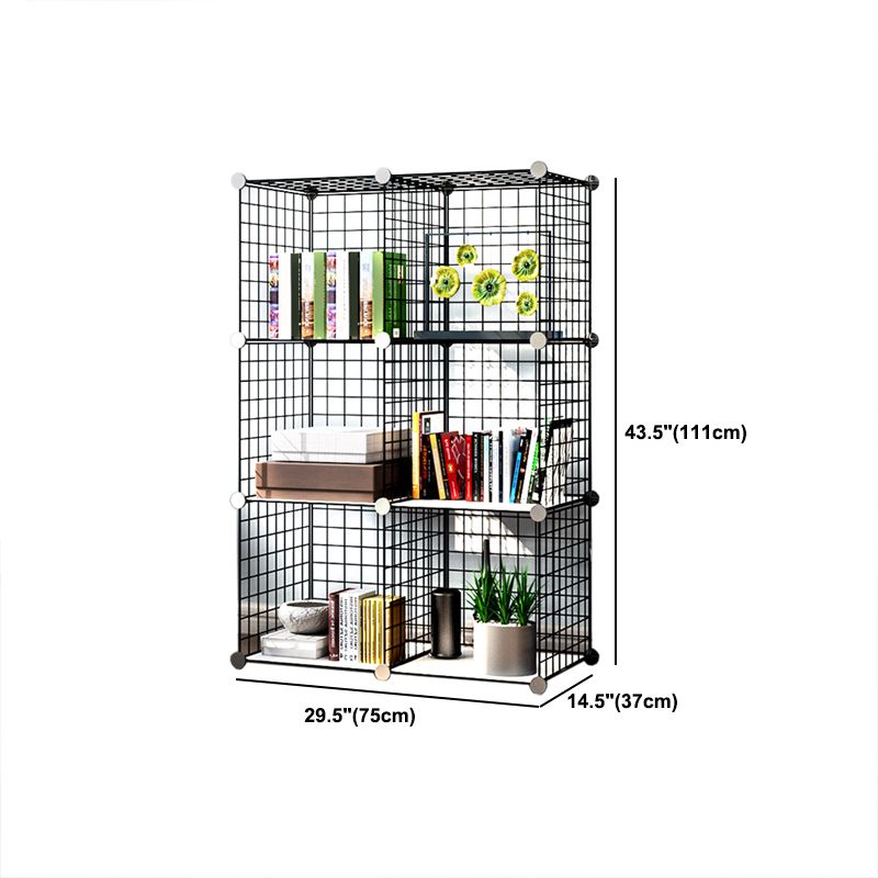 Contemporary Metal Bookcase Closed Back Bookshelf for Living Room