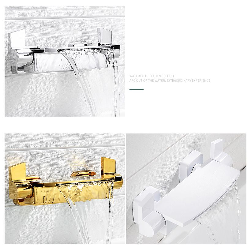 Tub Spout Bathroom Waterfall Wall Mounted Storage Shelf Bathroom Faucet
