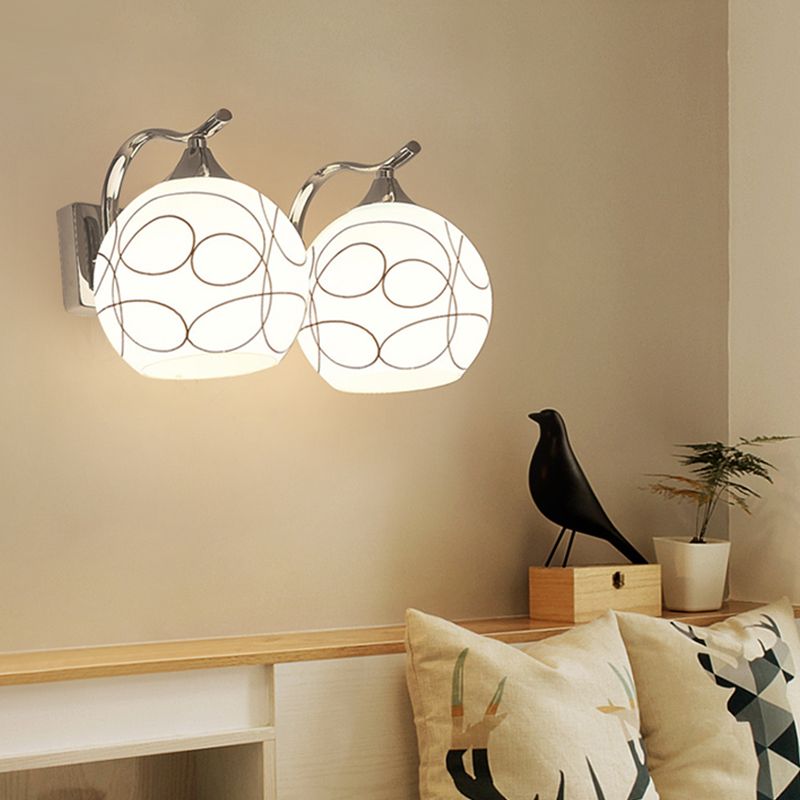 Metalen bol vorm muurlicht Noordse stijl muur sconce met glas voor woonkamer