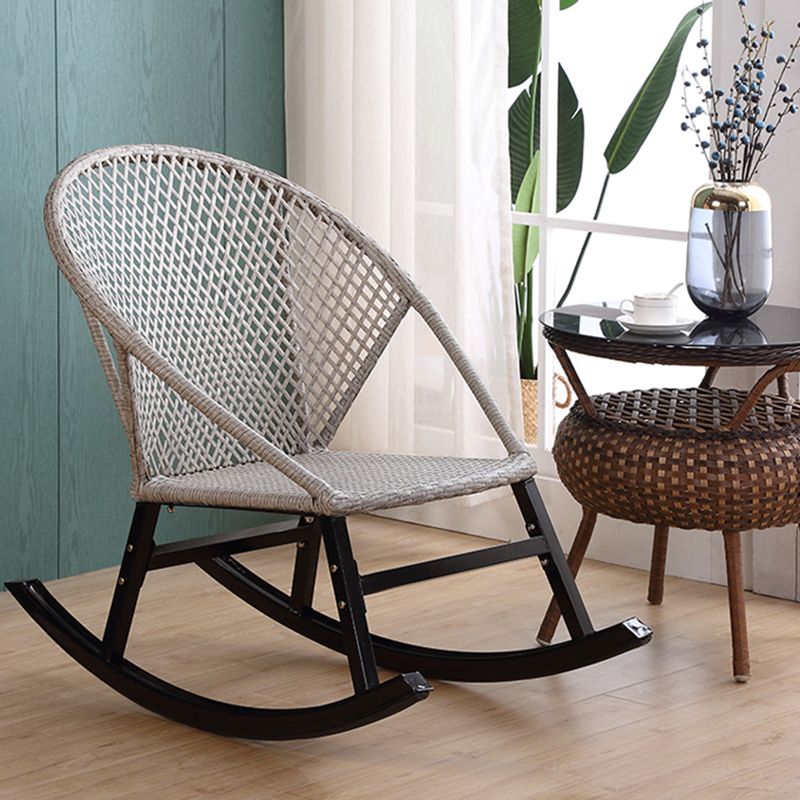 Indoor Modern Rocking Chair Solid Color Rocker Chair with Dark Legs