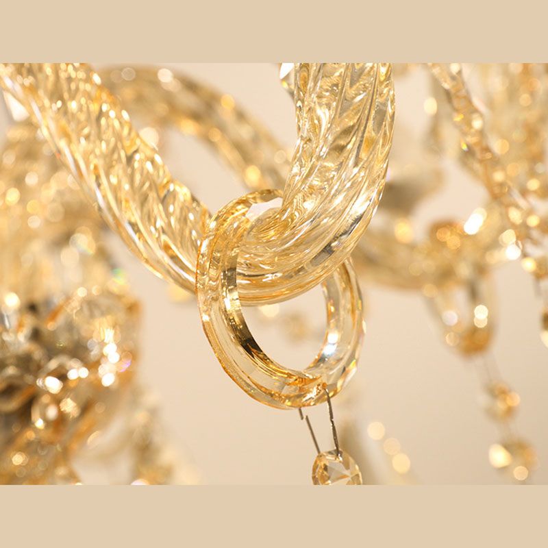 Gold Sputnik Pendant Light in Traditional Luxury Style Crystal Chandelier for Living Room