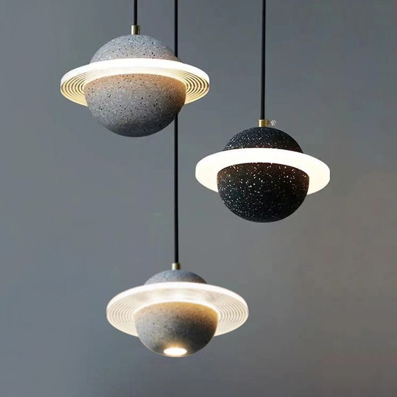 Modern Simplicity Round Ceiling Chandelier Cement Hanging Light for Living Room