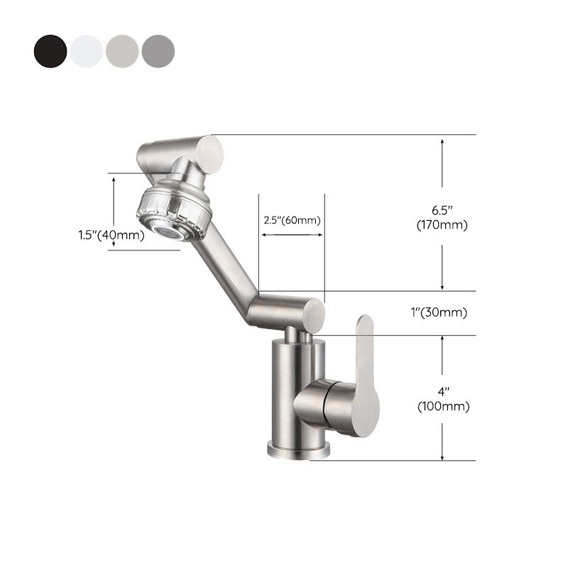 Contemporary Centerset Faucet Lever Handles Low Arc Stainless Steel Faucet