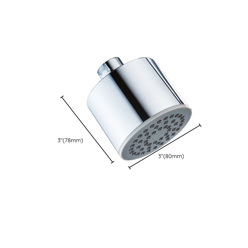 Round Stainless Steel Showerhead in Silver Wall-Mount Showerhead