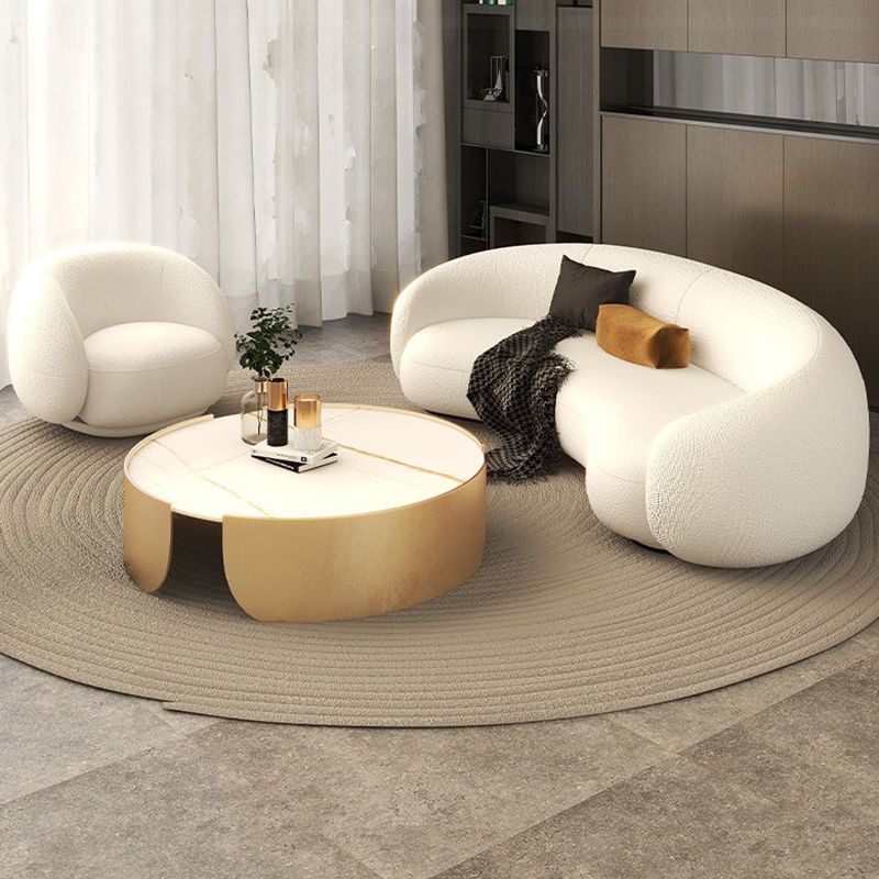 23.62 Inch Tall Contemporary Curved Sloped Sofa for Living Room