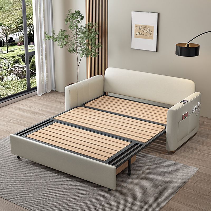 Contemporary Pillow Included Sleeper Sofa Faux leather Sofa Bed