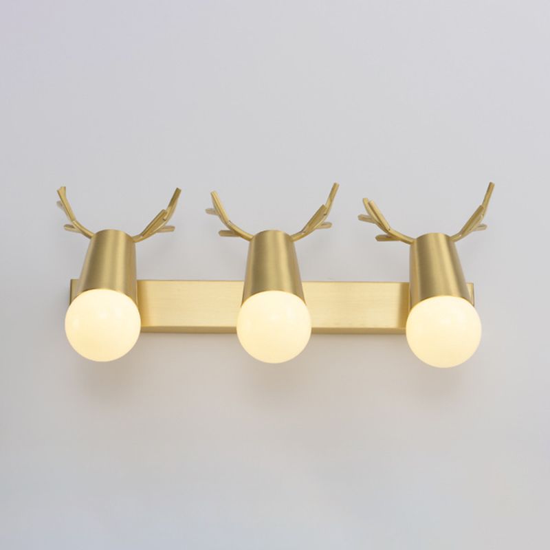 Metal Wall Lighting Modern Style Sconce Lamp in Gold for Bathroom